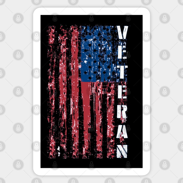 Distressed American Flag Proud Us Army Veteran Magnet by Jose Luiz Filho